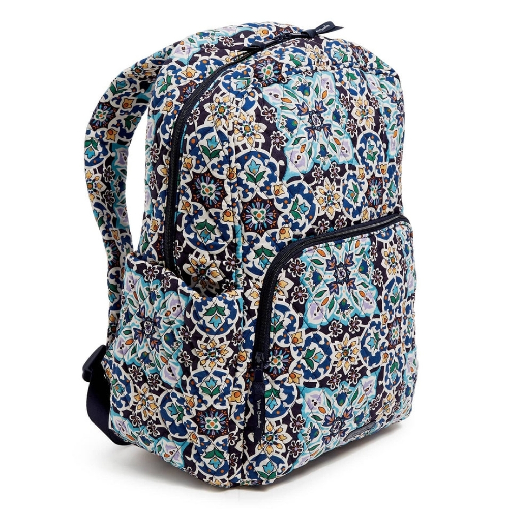 NWT Vera Bradley Cotton Essential Backpack Lisbon Medallion Cool